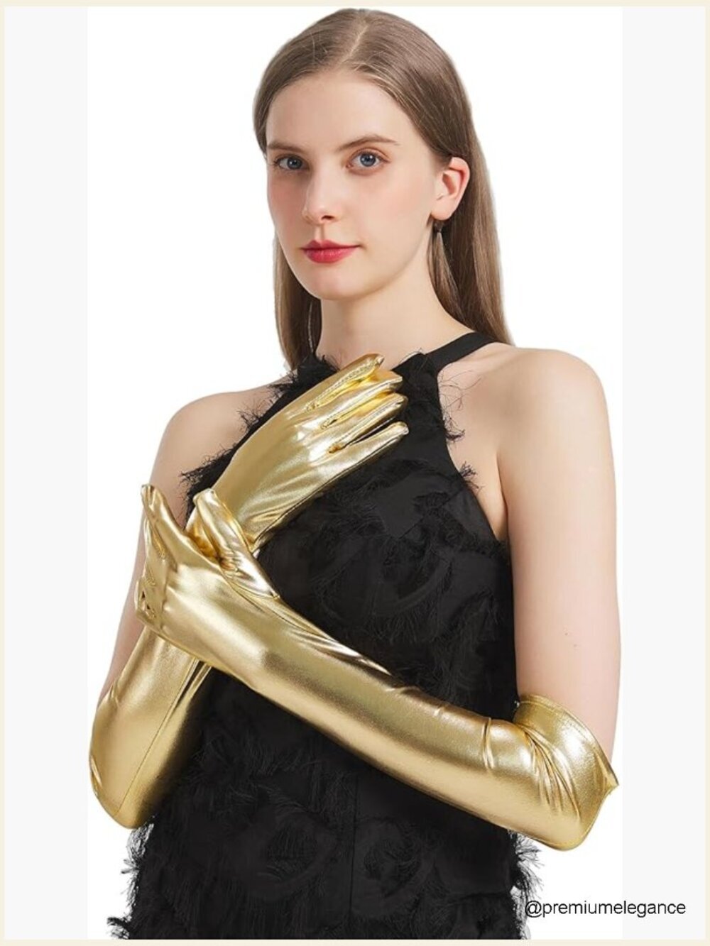 Elbow-Length Metallic Gloves Costume Opera Formal Great Gatsby